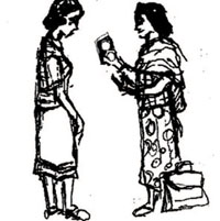 A health professional counselling a girl