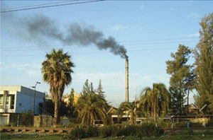 Air pollution from an industrial source