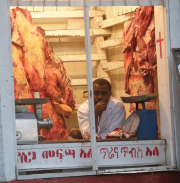Butcher's shop in Addis Ababa