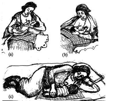 Breastfeeding positions.