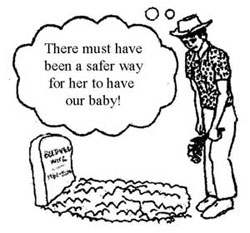A husband visits his wife's grave after she dies in childbirth