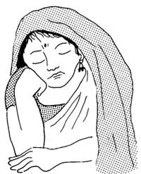 A woman feeling sleepy.