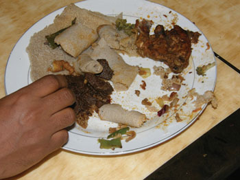 Typical Ethiopian lunch