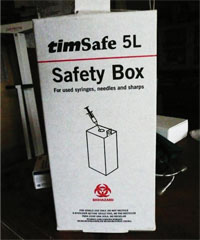 Safety box in use